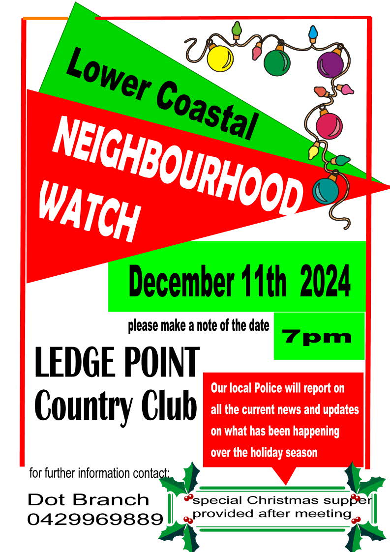 Lower Coastal Neighbourhood Watch - December Meeting