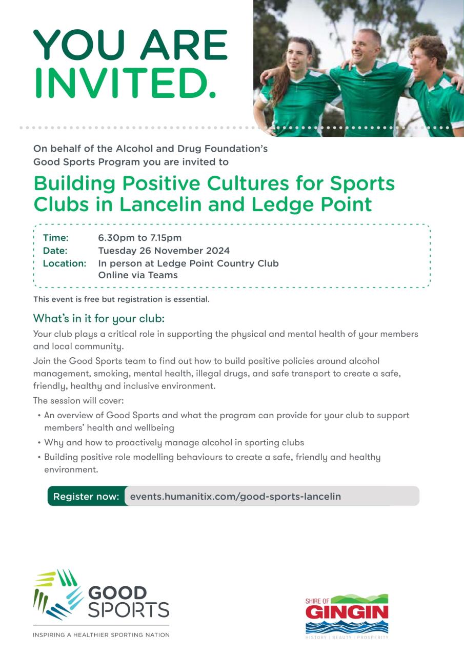 Building Positive Cultures for Sports Clubs in Lancelin and Ledge Point